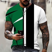 Striped Color Round Neck T-Shirt - £20.32 GBP