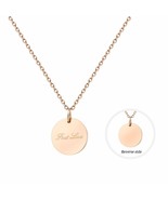 &quot;First Love&quot; Rose Gold Disc Pendant Necklace 18K Stainless Steel Chain J... - $13.85