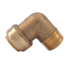 PACK OF 3 SharkBite 3/4 in. Push-to-Connect x MIP Brass 90-Degree Elbow Fitting - £16.53 GBP
