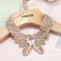 New Multi-style Shiny Crystal Fake Collar For Shirt Detachable Collars Shirt Lap - £28.32 GBP