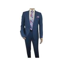 Men Suit BERLUSCONI Turkey 100% Soft Italian Wool Super 180's 2pc #Ber31 Blue image 4