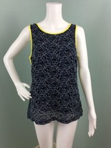 NWT Women&#39;s Banana Republic Navy W/White Floral Piped Lace Sleeveless Top Sz 10 - £15.91 GBP