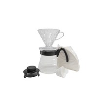 Hario Pour Over Coffee Starter Set Craft Coffee Maker Dripper, Glass Server, Sco - £34.08 GBP
