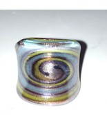 Ring Fused Glass Artisan crafted GLASS  24 mm wide at the front size 7 - $302.61 MXN