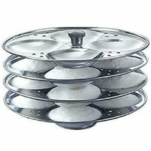 Handmade Stainless Steel Idli Stand Makes 16 Idlis Kitchen Appliances 4 Rack - £14.28 GBP