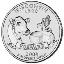 2004-D Denver Brilliant Uncirculated Wisconsin 30TH State Quarter Coin WI - £0.97 GBP