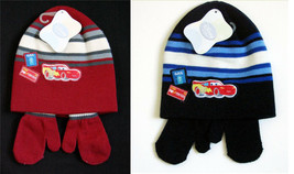 DISNEY Cars Hat Mittens Boys 0-24 m Red or Blue Lightning McQueen Baby Knit Set - £9.49 GBP