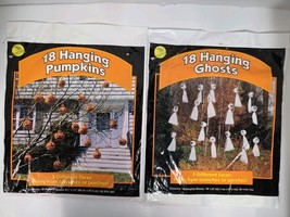 Sun Hill Vintage Halloween Decorations 18 Hanging Ghosts And Pumpkins Ne... - $20.00