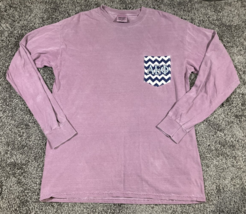 Comfort Colors Sigma Alpha Phi Shirt Mens M Purple Long Sleeve Greek Letter Frat - £12.21 GBP