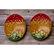 Easter Egg Earrings Vintage Swirl Paint Style Oval Earth Tones Retro 80s - $15.89