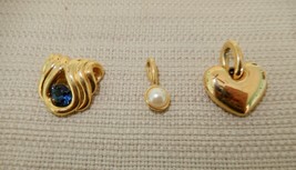 Gorgeous lot of three vintage 1980&#39;s Nolan Miller gold tone pendants - £23.49 GBP