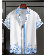 Retro Pattern Print Men's Casual and Comfortable Short-Sleeved Shirt - $19.79