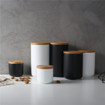 Kitchen ceramic wooden lid sealed storage jar - £14.76 GBP+