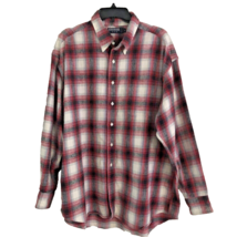 VTG Rikken USA Button Down Plaid FADE Flannel Shirt Mens XL USA Made 100... - £24.80 GBP