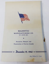 Majestic Manufacturing Oven Ranges 1942 Service Awards Program St. Louis  - £14.92 GBP