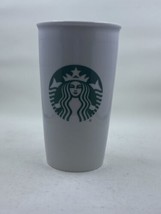 Starbucks 12 oz White Ceramic Tumbler with Green Siren and Checklist - $7.87