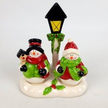 Ganz Snowman Salt and Pepper Shaker 3 pc Set 3&quot; Ea 5.5&quot; Lamp  - £12.65 GBP