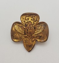 Goldtone Girl Scout Pin GS Eagle Pinback Vintage Pin - £13.00 GBP