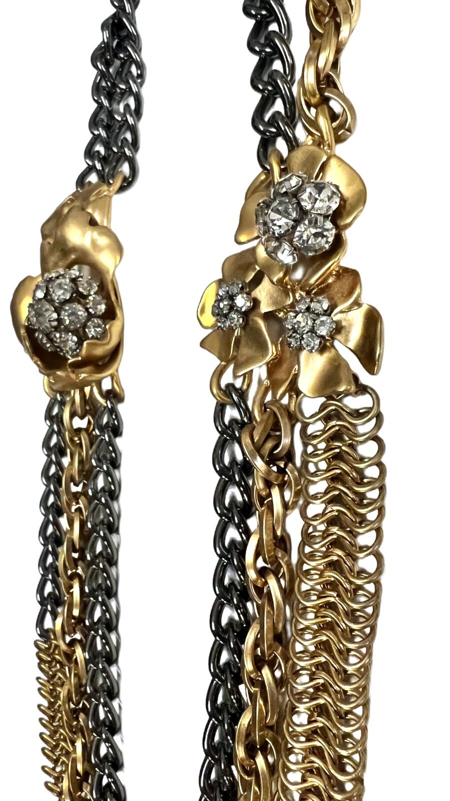 J.Crew Jumbo Crystal Blooms 3D Statement Necklace LONG RARE BIG Item image 9