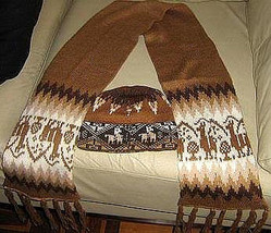 Ethnic peruvian scarf and hat made of Alpacawool   - $51.00