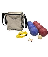 SPORTCRAFT Bocce Ball Pallino Red &amp; Blue Set w/ Travel Bag Markers Rope ... - $16.79