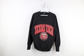 Vintage 90s Womens Large Distressed Texas Tech University Crewneck Sweatshirt - £39.53 GBP
