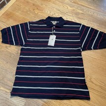 NWT Vintage PJ Mark Blue, White, Red Stripe Short Sleeve Polo Shirt - Si... - $18.00