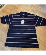 NWT Vintage PJ Mark Blue, White, Red Stripe Short Sleeve Polo Shirt - Si... - $18.00