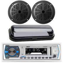 Pyle Marine InDash FM/AM Radio MP3 SD USB AUX Input Receiver, 4&quot; Speakers, Cover - £92.78 GBP