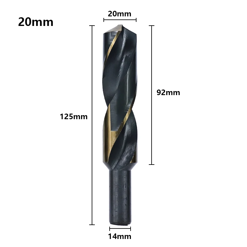 Reduced Shank HSS Twist Drill Bit 14 16 18 20 22 25mm wor Hole Cutter For / Powe - £176.09 GBP