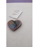 Handcrafted pottery heart finished in a violet multi-colored glaze - £5.47 GBP
