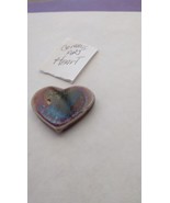 Handcrafted pottery heart finished in a violet multi-colored glaze - £5.23 GBP