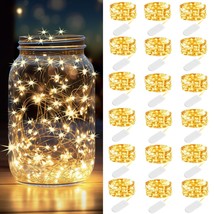 18 Pack Fairy Lights Battery Operated Mini String Lights-3.3Ft 20 Led Silver Wir - £14.22 GBP