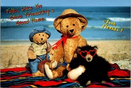 Florida Friendship Folks Stuffed Bears Beach Ocean Cute Loving Vintage P... - $9.40
