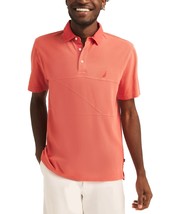 Nautica Men&#39;s Textured Pieced Pique Short Sleeve Polo Shirt - Pepper Red-XL - $33.99