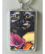 Large Cat Art Keychain - Chloe and Callas - $8.00