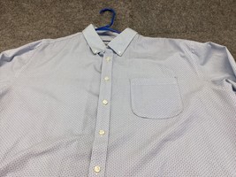 Jos A Bank 1095 Dress Shirt Mens XXL Tailored Fit Geometric Blue Button Up - £10.85 GBP
