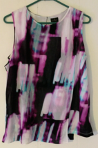 Worthington women PL top purple,blue&amp;white sheer layered material over w... - $12.86