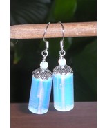 GORGEOUS OPALITE AND OPAL BEAD EARRINGS - £11.98 GBP