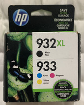 HP 932XL Black &amp; 933 Color Ink Set N9H62FN CN053AN &amp; N9H56FN Genuine Sea... - £31.22 GBP