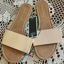 Charles Albert ~ Slip On ~ Open Toe ~ METALLIC Strap Sandals ~ Size XL (... - $20.00