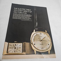 Timex Electric You Don&#39;t Wind It Up, You Turn it On Vintage Print Ad 1967 - £7.95 GBP