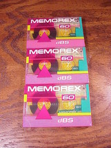 Lot of 3 New Sealed Memorex dBS 60 Minute Cassette Tapes - $6.95