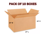 27 In L X 18 In W X 16 In D Large Moving Packing Shipping Box Heavy Duty... - £27.08 GBP
