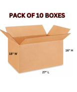 27 In L X 18 In W X 16 In D Large Moving Packing Shipping Box Heavy Duty 10 PACK - $34.64