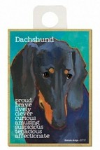 Dachshund Proud Brave Clever Curious Tenacious... 2.5&quot;x3.5&quot; NEW Wood Mag... - £4.58 GBP