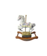 Wellington Collection Musical Rocking Horse Porcelain Oak Wood Base P339... - $19.79