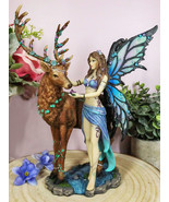 Butterfly Fairy With Stag Figurine Enchanted Forest Faerie Avalon &amp; Empe... - $69.99