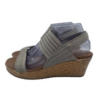 Skechers Cali Beverlee Wedge Sandals Sheer Glow Heels Taupe Womens 8 - $34.64