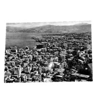 Beirut Lebanon General View Black &amp; White Photo Postcard Vintage Unposted - £9.43 GBP